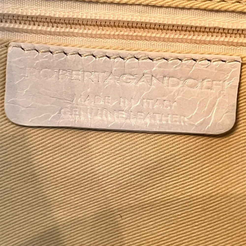 Roberta Gandolfi Ivory Leather Bow Tote Bag Women’s Cream Shoulder Bag